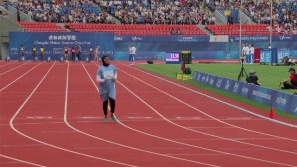 At the University Games, he runs the 100 meters in 21 seconds and the video goes viral.  Somali government suspends federation president: ‘He made us look ridiculous in the world’